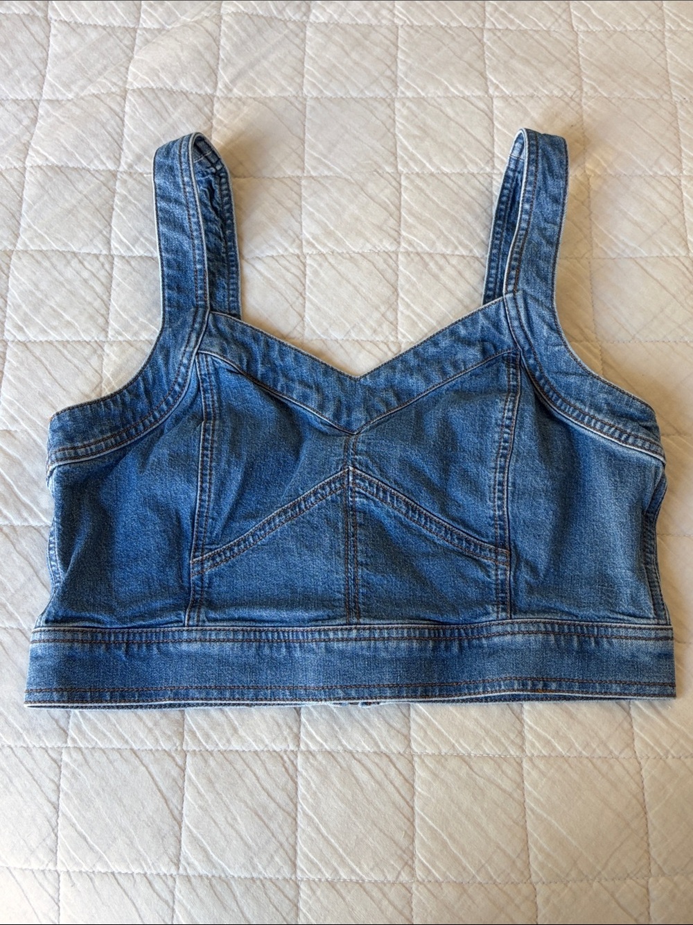Madewell Blue Denim Crop Top